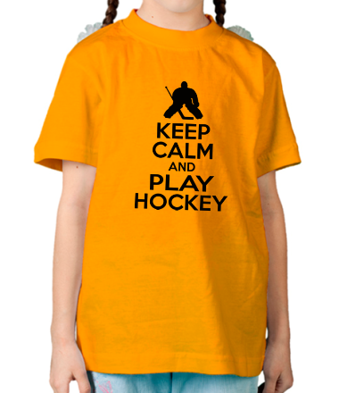 Детская футболка Keep calm and play hockey