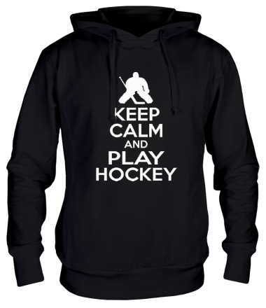 Толстовка худи Keep calm and play hockey