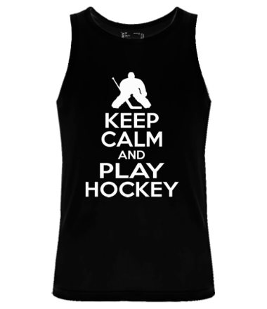 Мужская майка Keep calm and play hockey