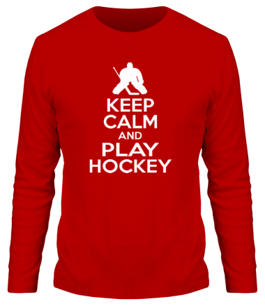 Мужская футболка длинный рукав Keep calm and play hockey