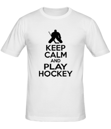 Мужская футболка Keep calm and play hockey