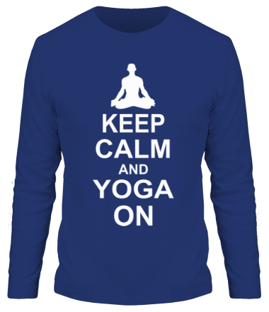 Мужская футболка длинный рукав keep calm and yoga on