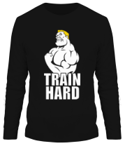 Мужская футболка длинный рукав Train hard(Тренируйся усердно) фото