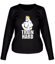 Женская футболка длинный рукав Train hard(Тренируйся усердно) фото