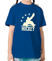 Детская футболка Hockey glow фото