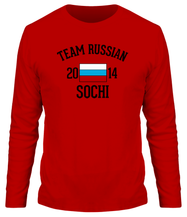 Мужская футболка длинный рукав Team russian 2014 sochi