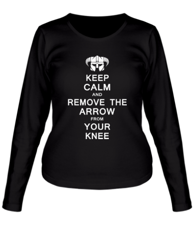 Женская футболка длинный рукав Keep Calm And remove the arow