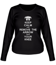 Женская футболка длинный рукав Keep Calm And remove the arow фото