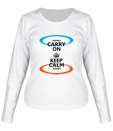 Женская футболка длинный рукав Keep calm... (portal)