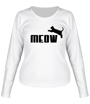 Женская футболка длинный рукав Meow