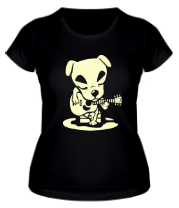 Женская футболка Собака играет на гитаре фото