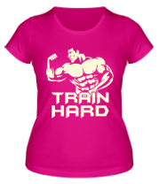 Женская футболка Train hard glow фото