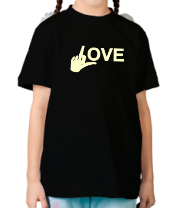 Детская футболка Fuck love glow
