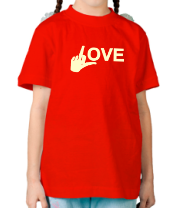 Детская футболка Fuck love glow фото