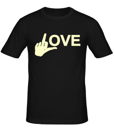 Мужская футболка Fuck love glow