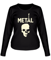 Женская футболка длинный рукав Metal glow 