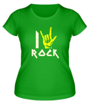 Женская футболка I love rock glow фото