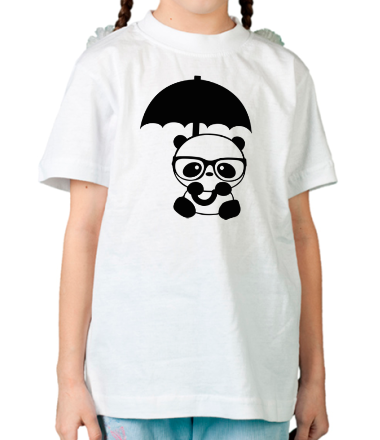 Детская футболка Панда с зонтом