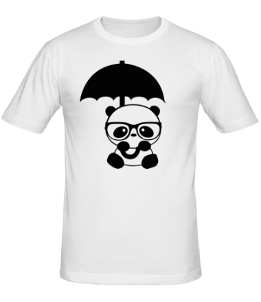 Мужская футболка Панда с зонтом
