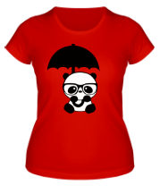 Женская футболка Панда с зонтом фото