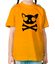 Детская футболка Кот - пиратский флаг фото