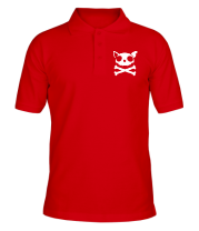 Мужская футболка поло Кот - пиратский флаг фото