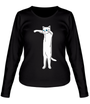 Женская футболка длинный рукав Котик фото