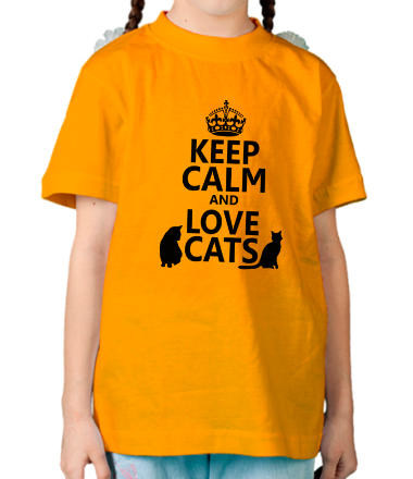 Детская футболка Keep calm and love cats.