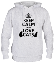 Толстовка худи Keep calm and love cats. фото