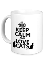 Кружка Keep calm and love cats. фото