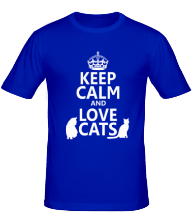 Мужская футболка Keep calm and love cats.