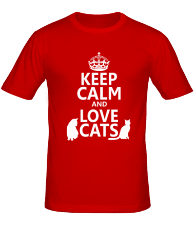 Мужская футболка Keep calm and love cats.