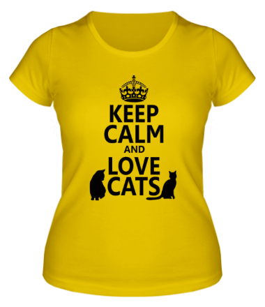 Женская футболка Keep calm and love cats.