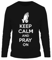 Мужская футболка длинный рукав Keep calm and pray on фото