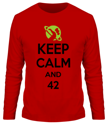 Мужская футболка длинный рукав Keep calm and 42