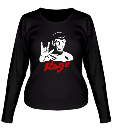 Женская футболка длинный рукав Spock rage