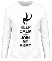 Мужская футболка длинный рукав Keep calm and join my army фото