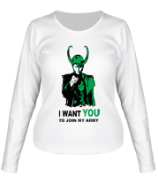 Женская футболка длинный рукав Loki (Локи) фото