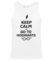Мужская майка Keep calm and go to hogwarts. фото