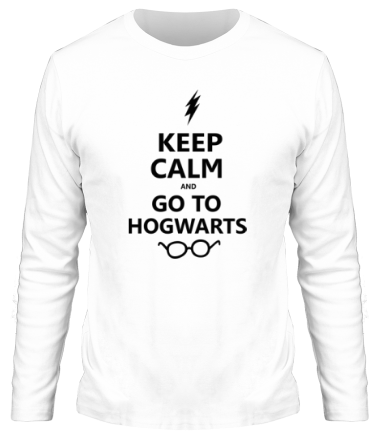 Мужская футболка длинный рукав Keep calm and go to hogwarts.