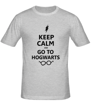 Мужская футболка Keep calm and go to hogwarts.