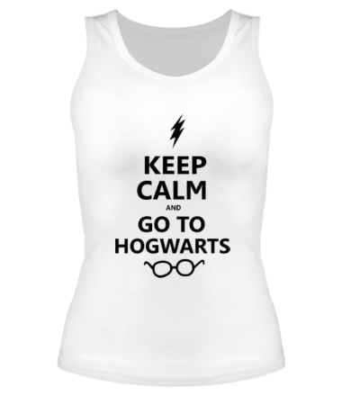 Женская майка борцовка Keep calm and go to hogwarts.