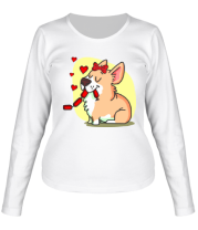 Женская футболка длинный рукав Влюбленные собачки(парная женская) фото