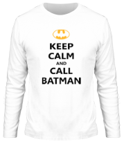 Мужская футболка длинный рукав Keep-calm and call batman. фото