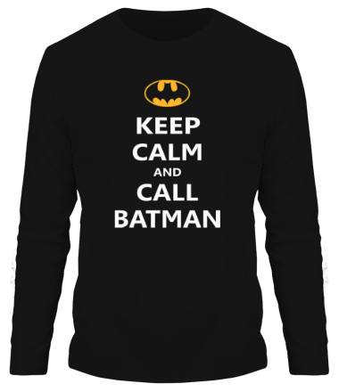 Мужская футболка длинный рукав Keep-calm and call batman.