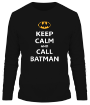 Мужская футболка длинный рукав Keep-calm and call batman. фото