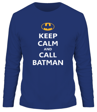 Мужская футболка длинный рукав Keep-calm and call batman.