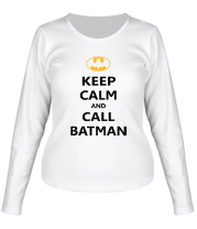 Женская футболка длинный рукав Keep-calm and call batman. фото