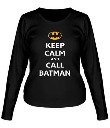 Женская футболка длинный рукав Keep-calm and call batman.