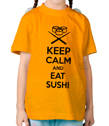 Детская футболка Keep calm and eat sushi